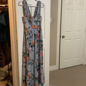 Plum pretty sugar floral dress with slit